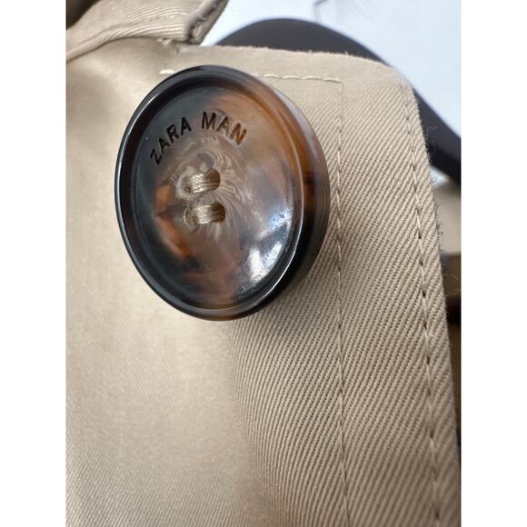 Zara mens Trench coat cape with hood size L in mint condition - Picture 10 of 11